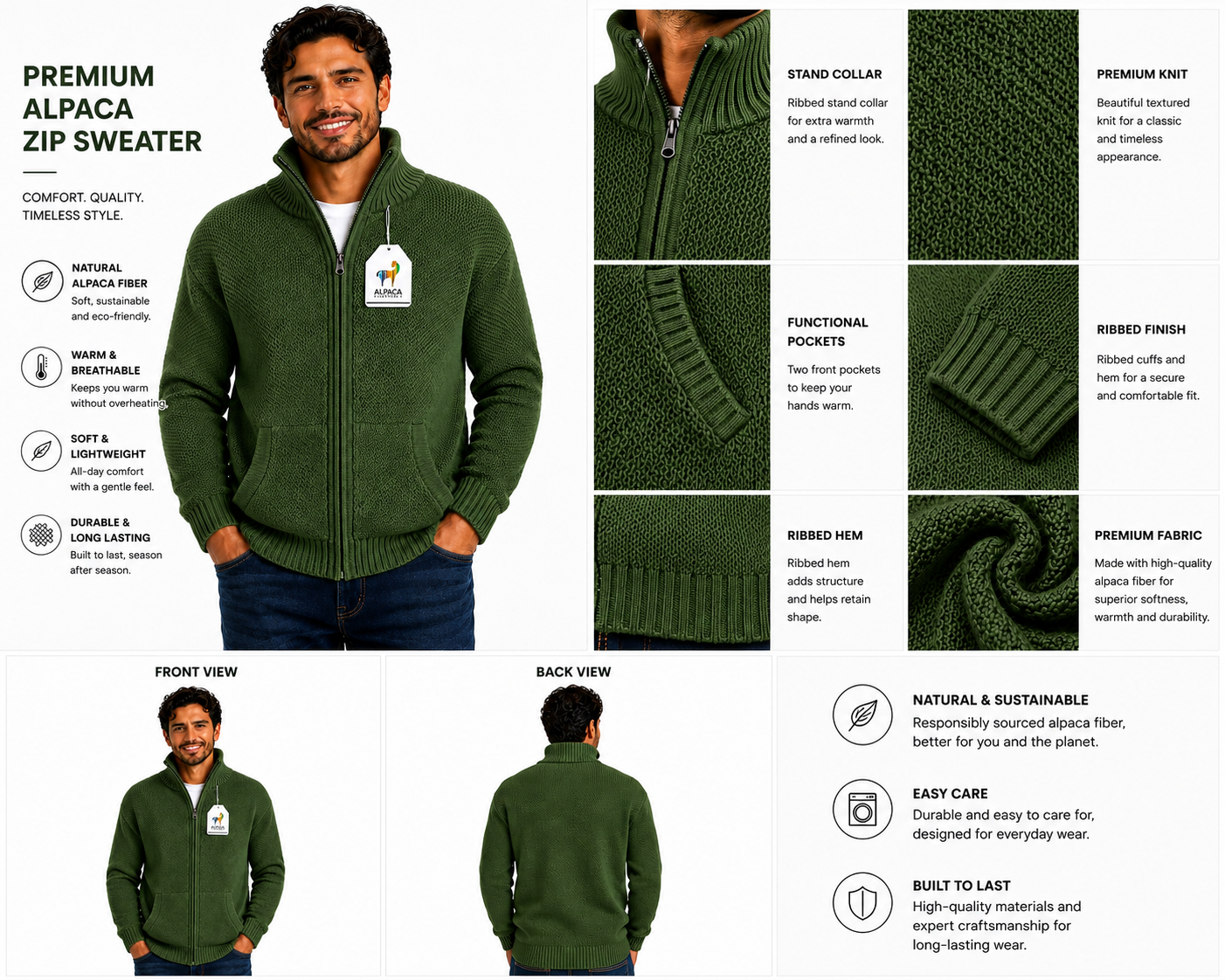 Men’s Forest Ridge Alpaca Zip Sweater
