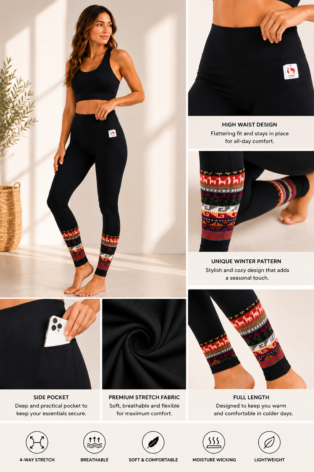 Alpaca Motion Winter Leggings
Black