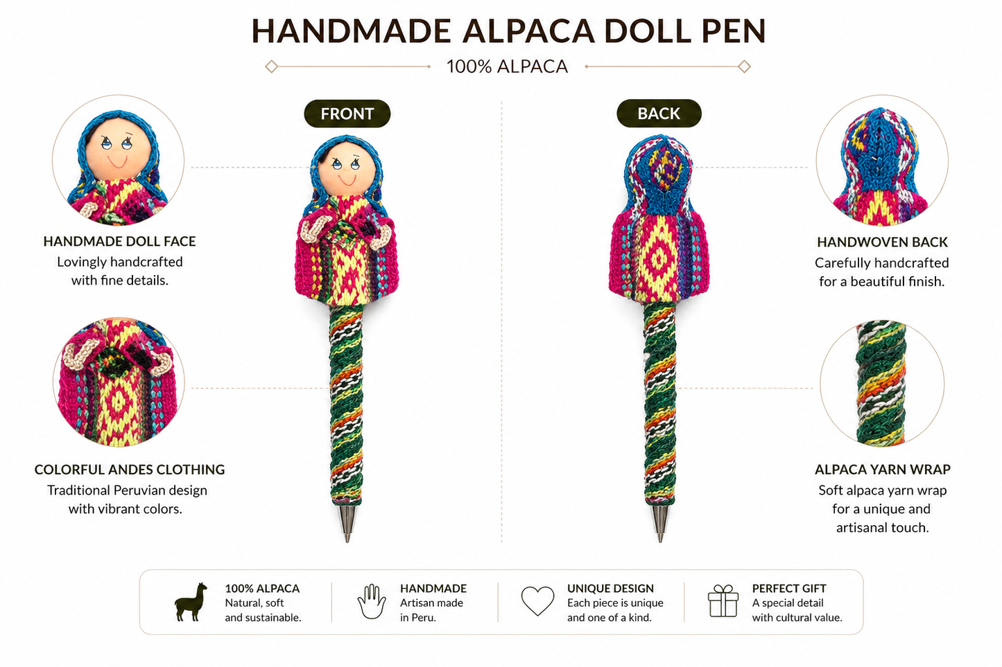 Andian Artisan Handmade Doll Pens