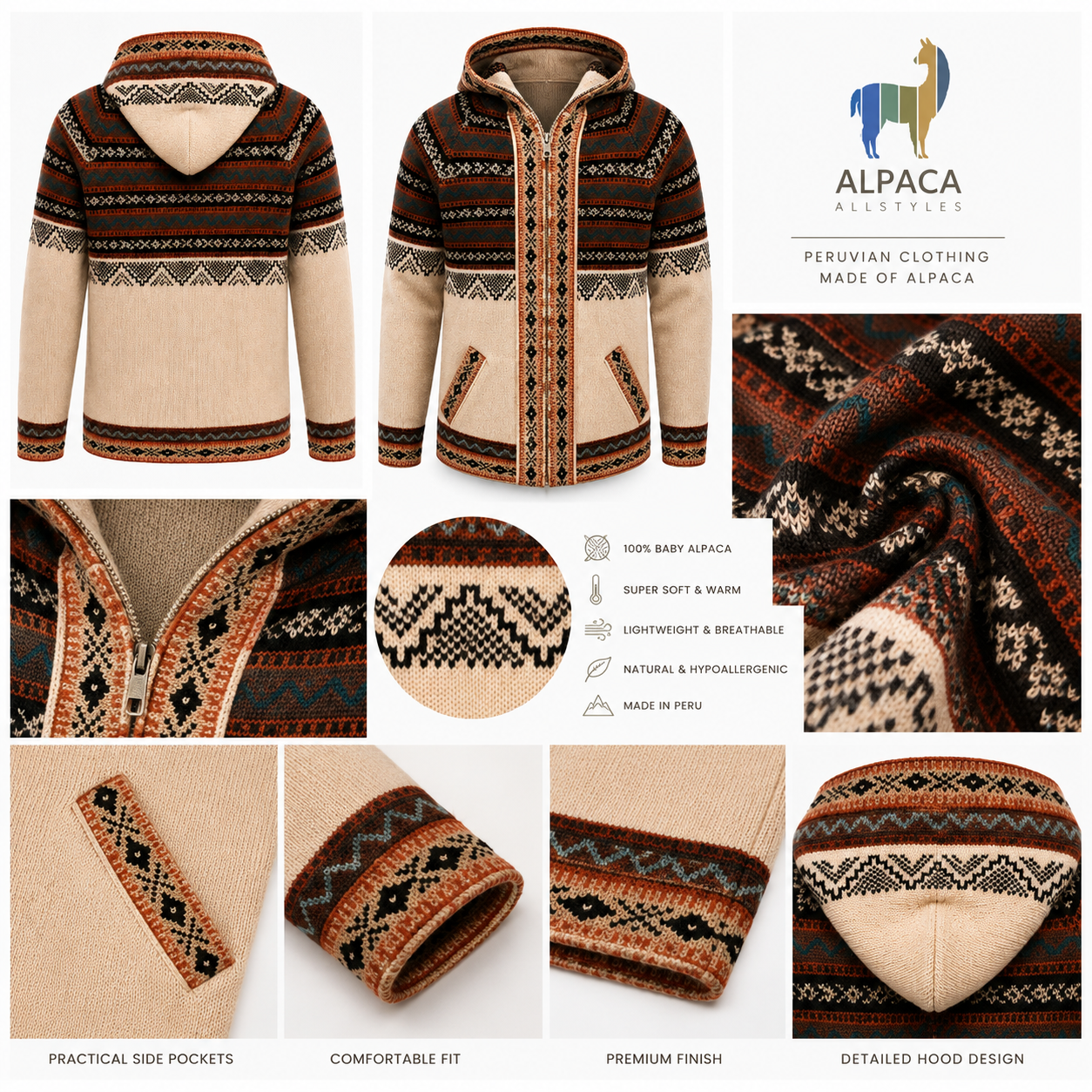 Light Brown Men Alpaca Sweater