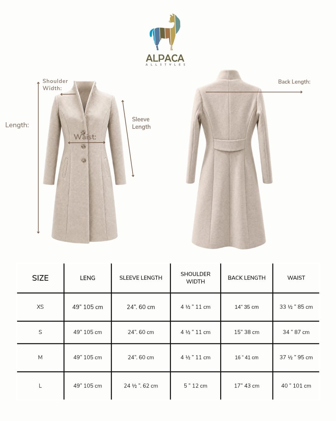 Luxury Beige Alpaca Coat