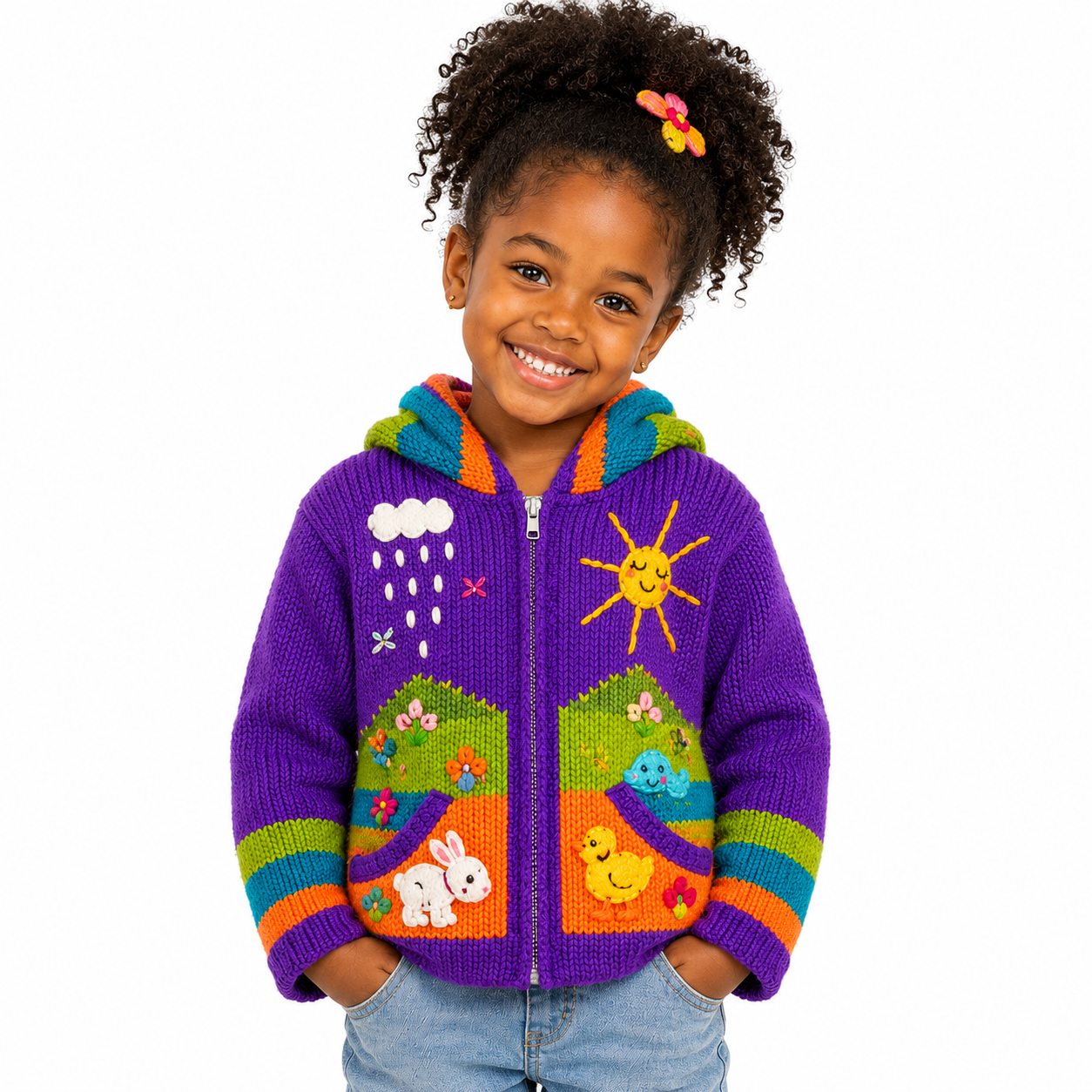 🌈 Andean Adventure Kids Hoodie - Purple