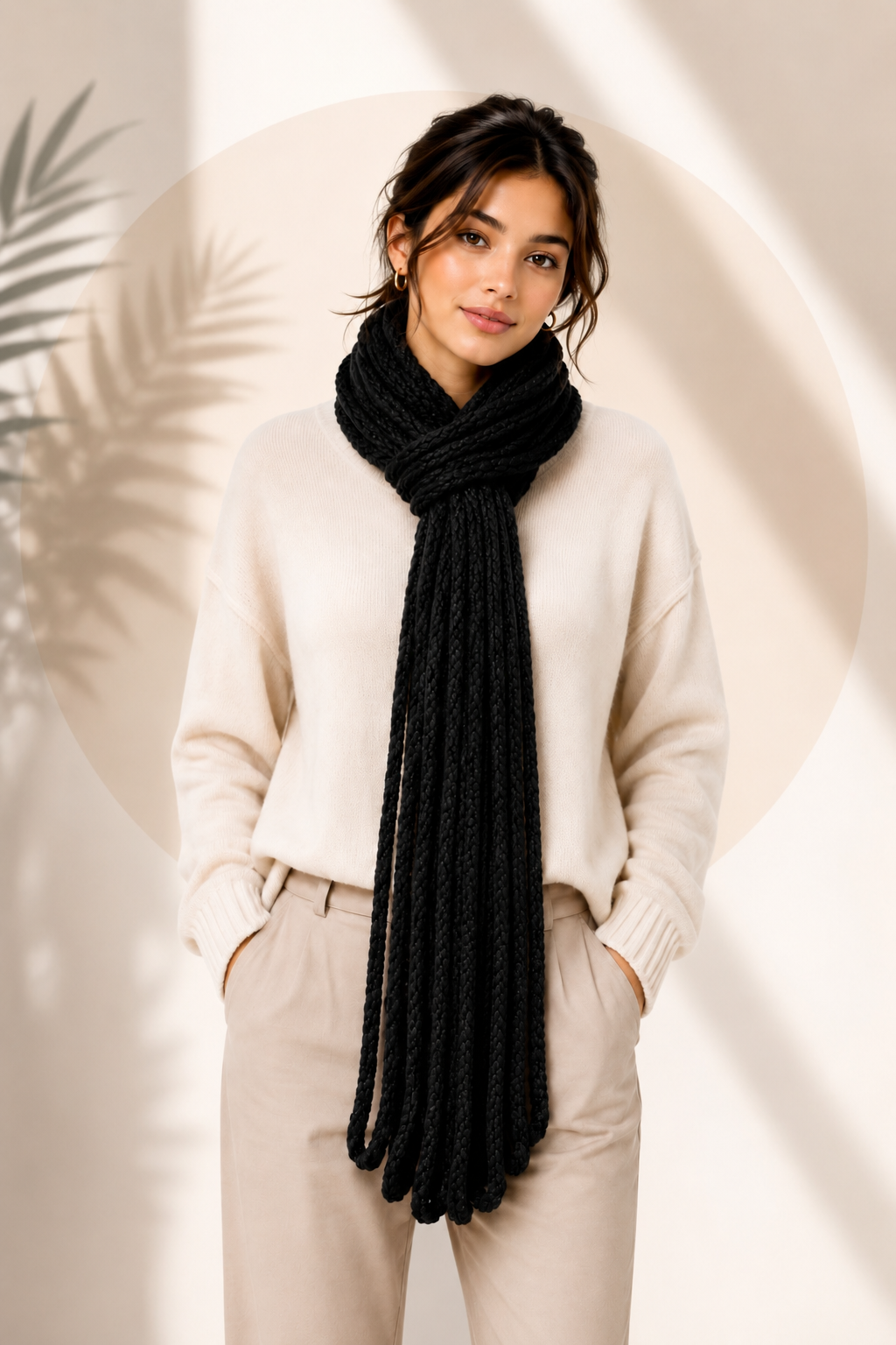 PRE-ORDER Handmade Black Baby Alpaca Scarf