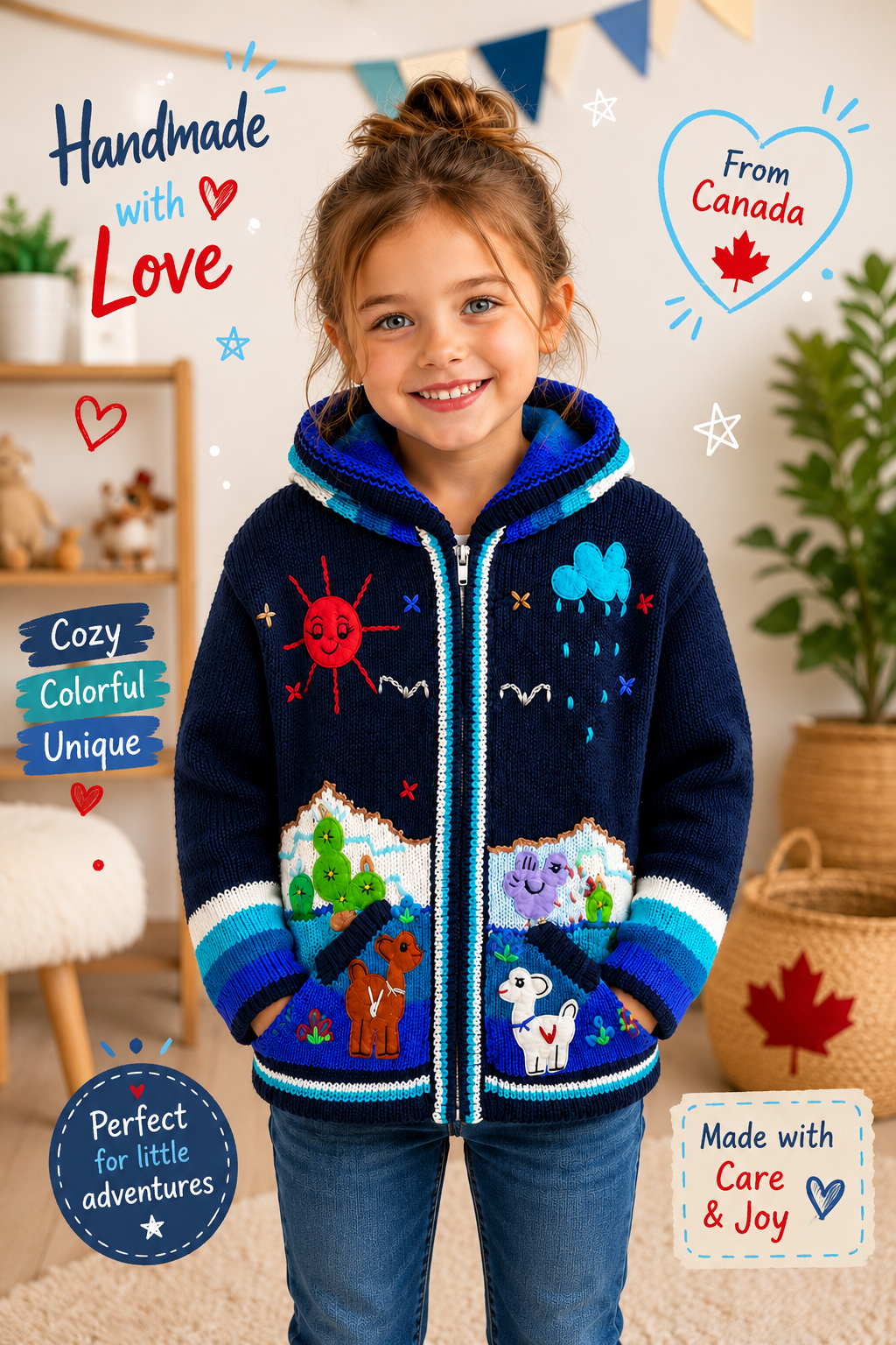 Andean Adventure Kids Hoodie - Blue moon
