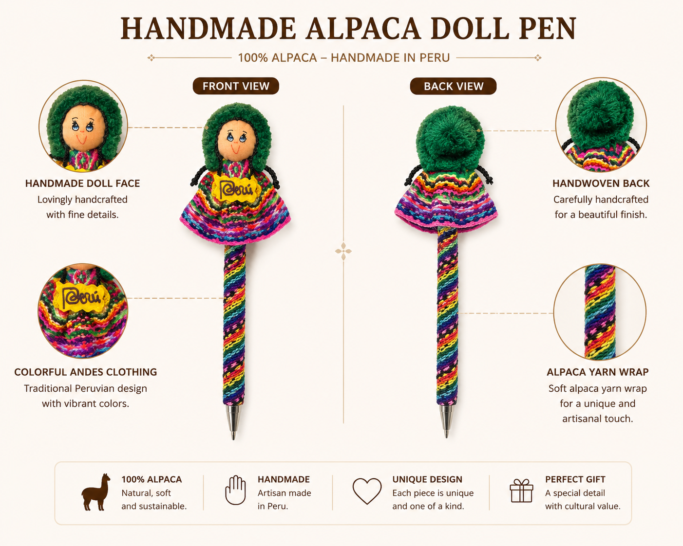Andian Artisan Handmade Doll Pens