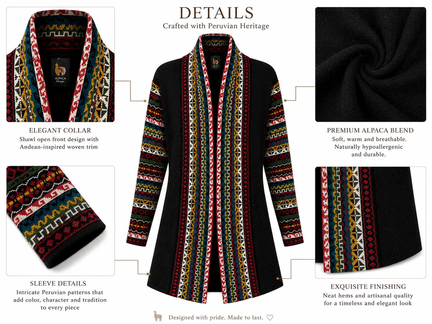 Midnight Inca Alpaca Cardigan