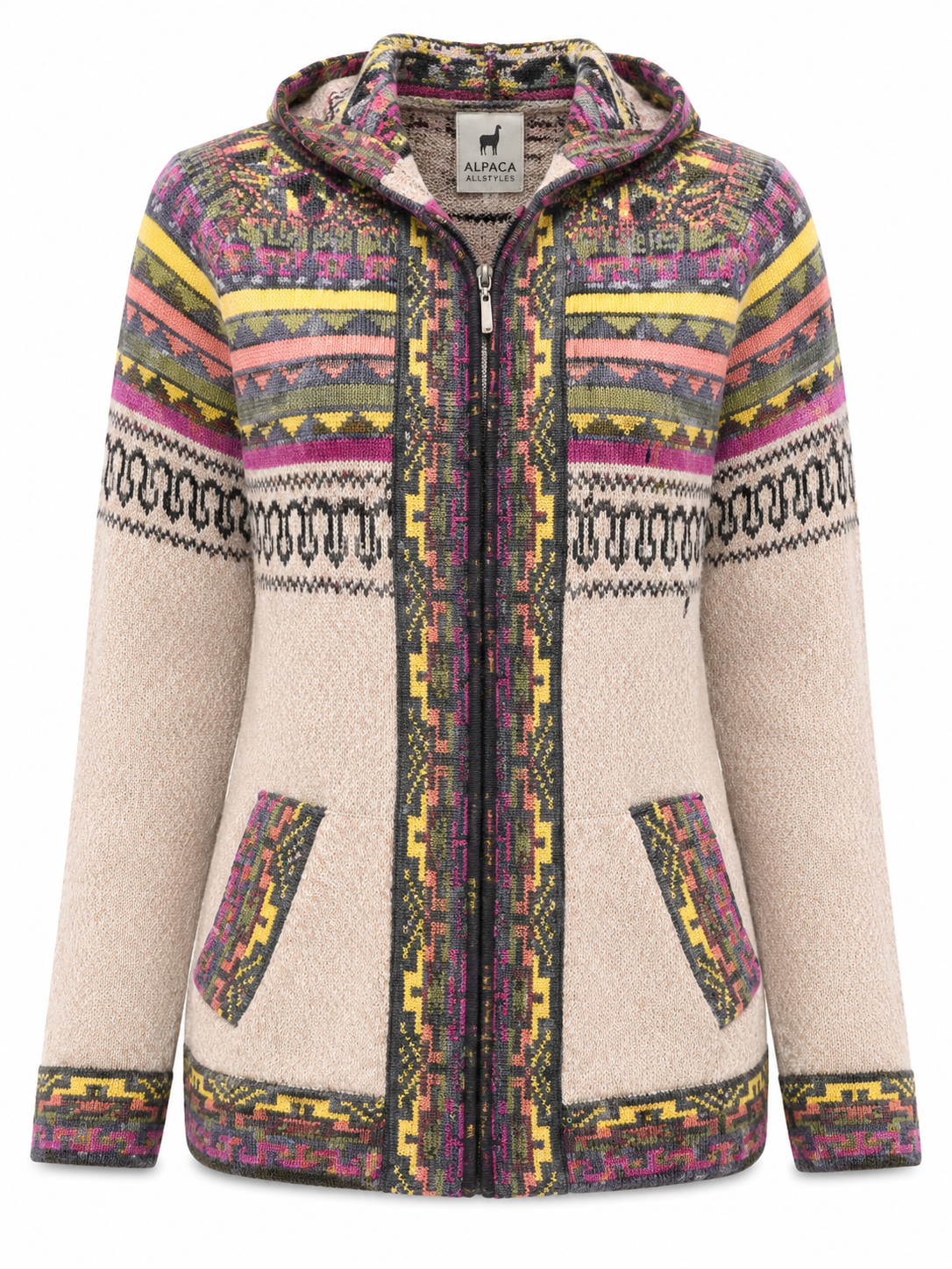 🌸 Andean Blossom Alpaca Hoodie Sweater