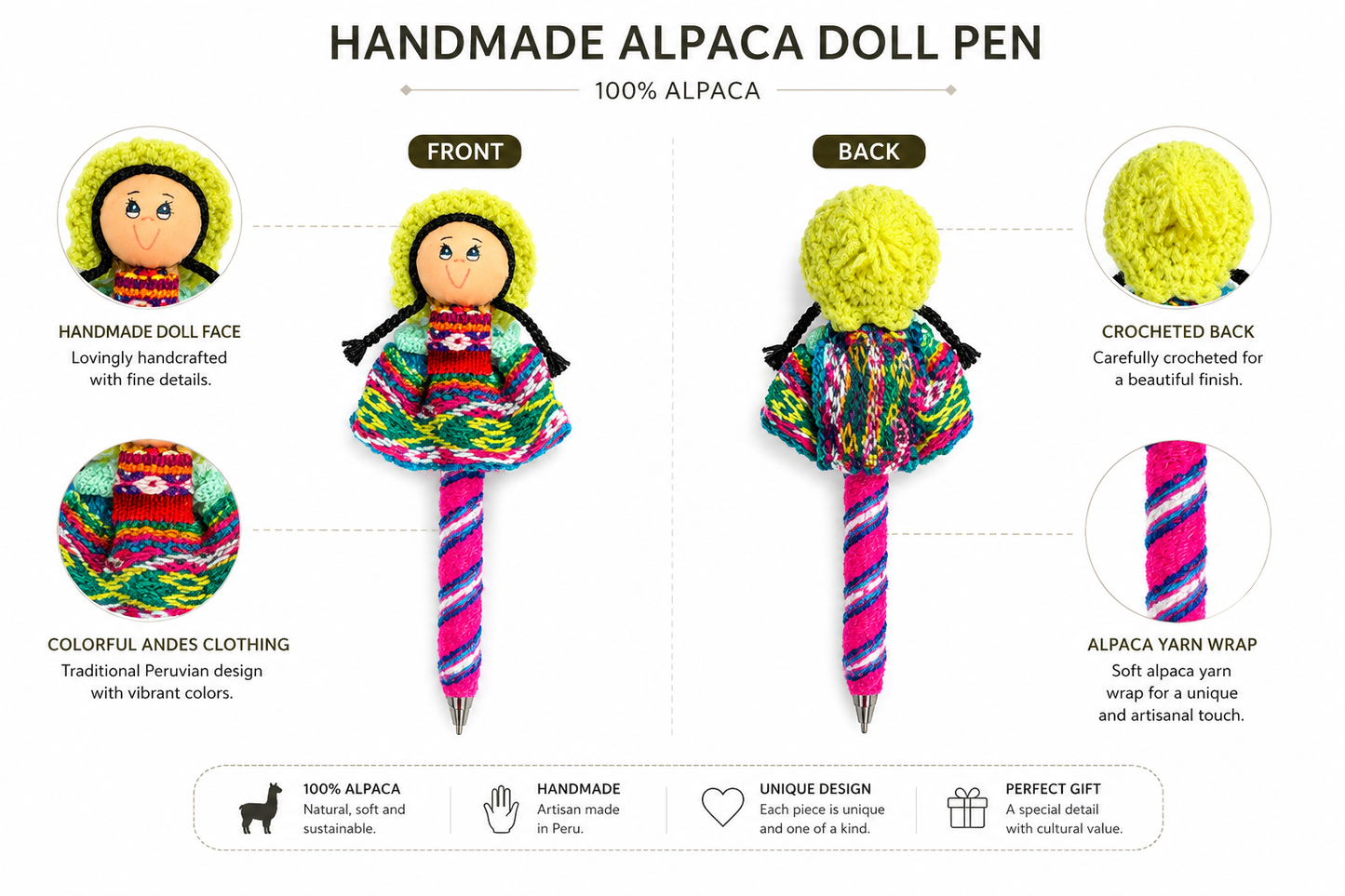 Andian Artisan Handmade Doll Pens