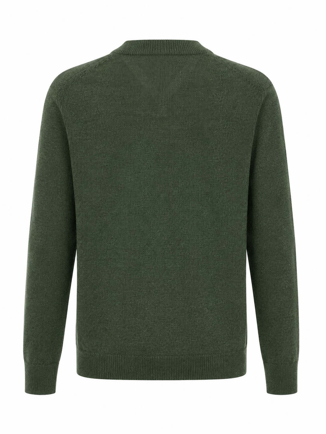 Olive Green Baby Alpaca V-Neck Sweater