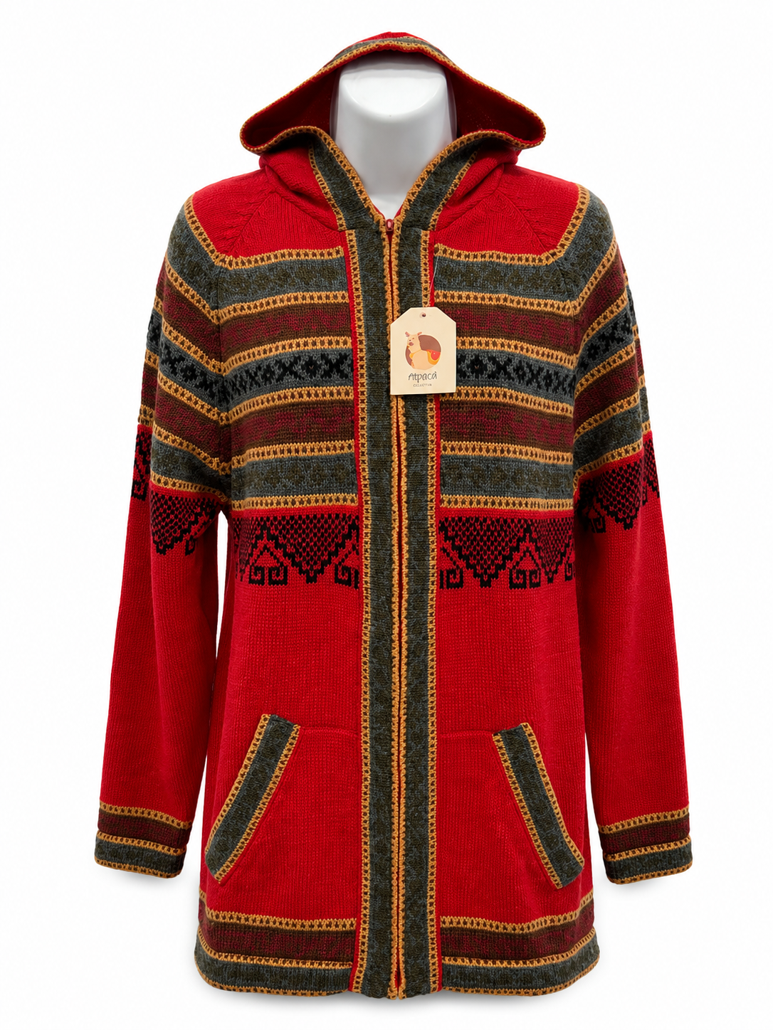 Swiss Ember Alpaca Hooded Cardigan