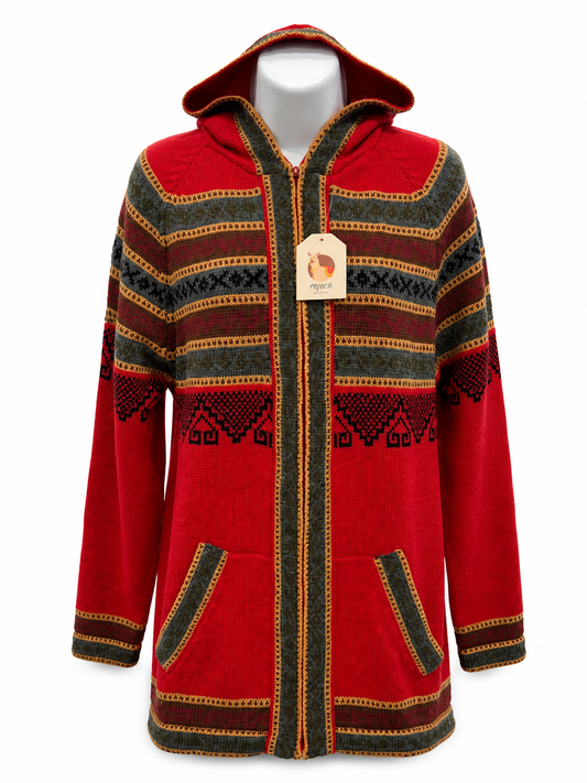 Swiss Ember Alpaca Hooded Cardigan