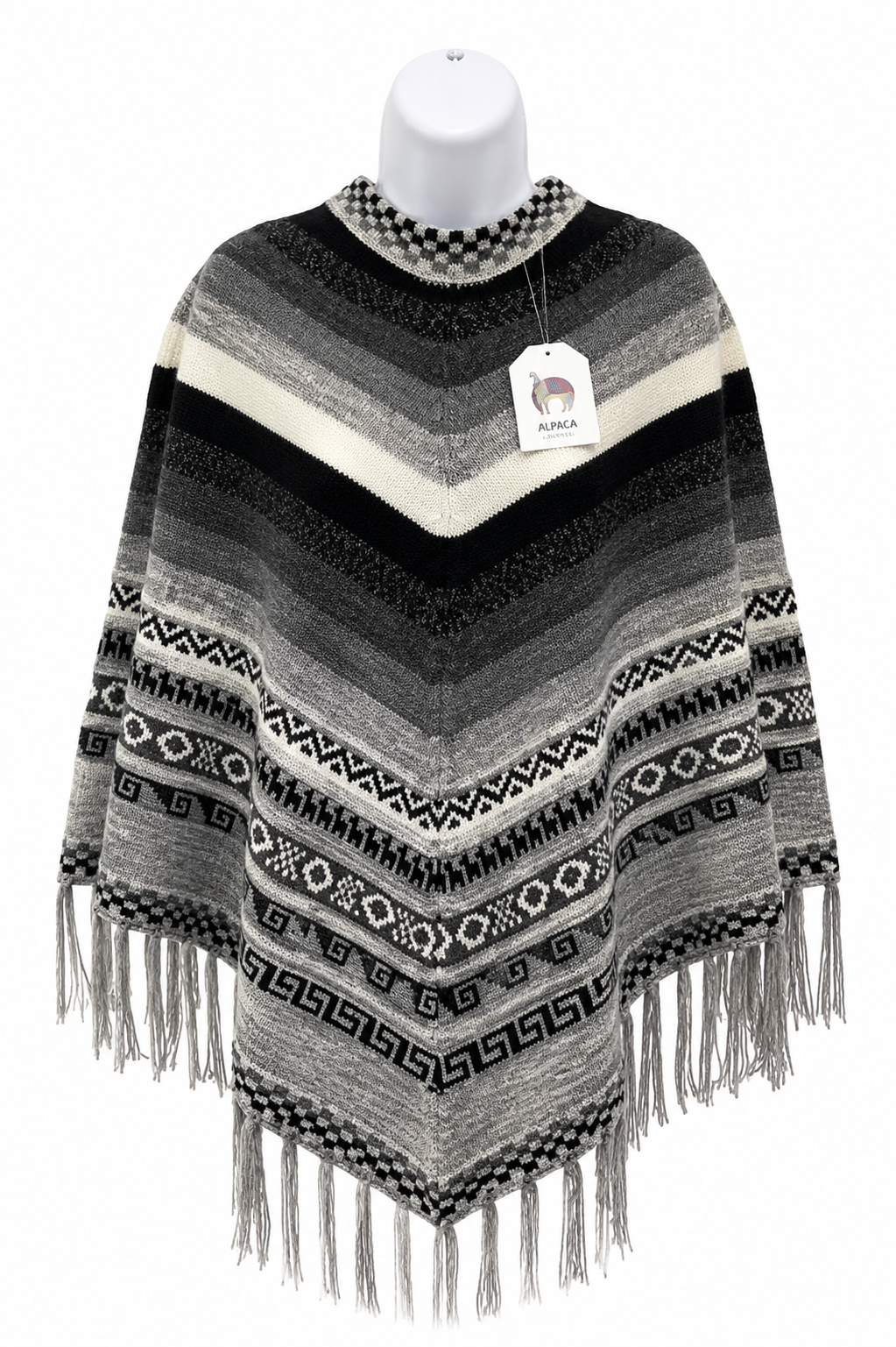Andes Alpaca Gray Poncho