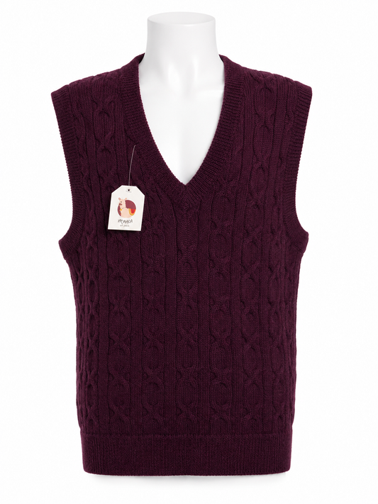Burgundy Baby Alpaca Men’s Vest