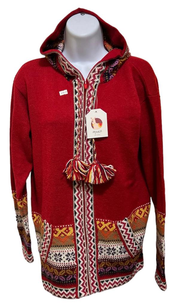 Red Woman Alpaca Sweater