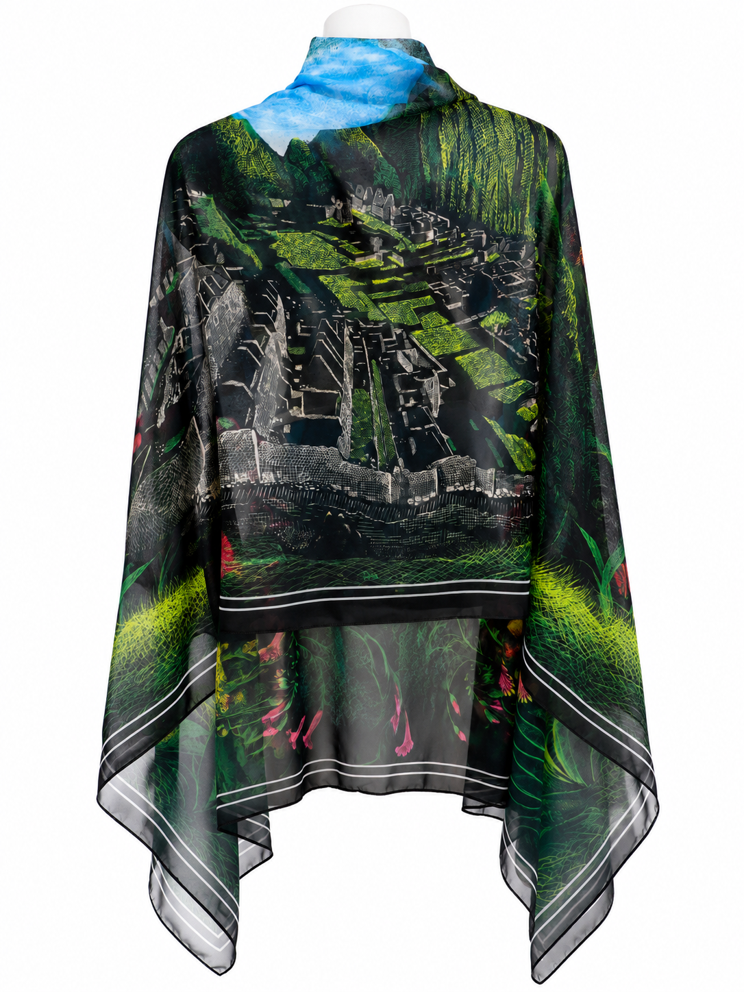 Midnight Bloom Machupicchu Silk Wrap.