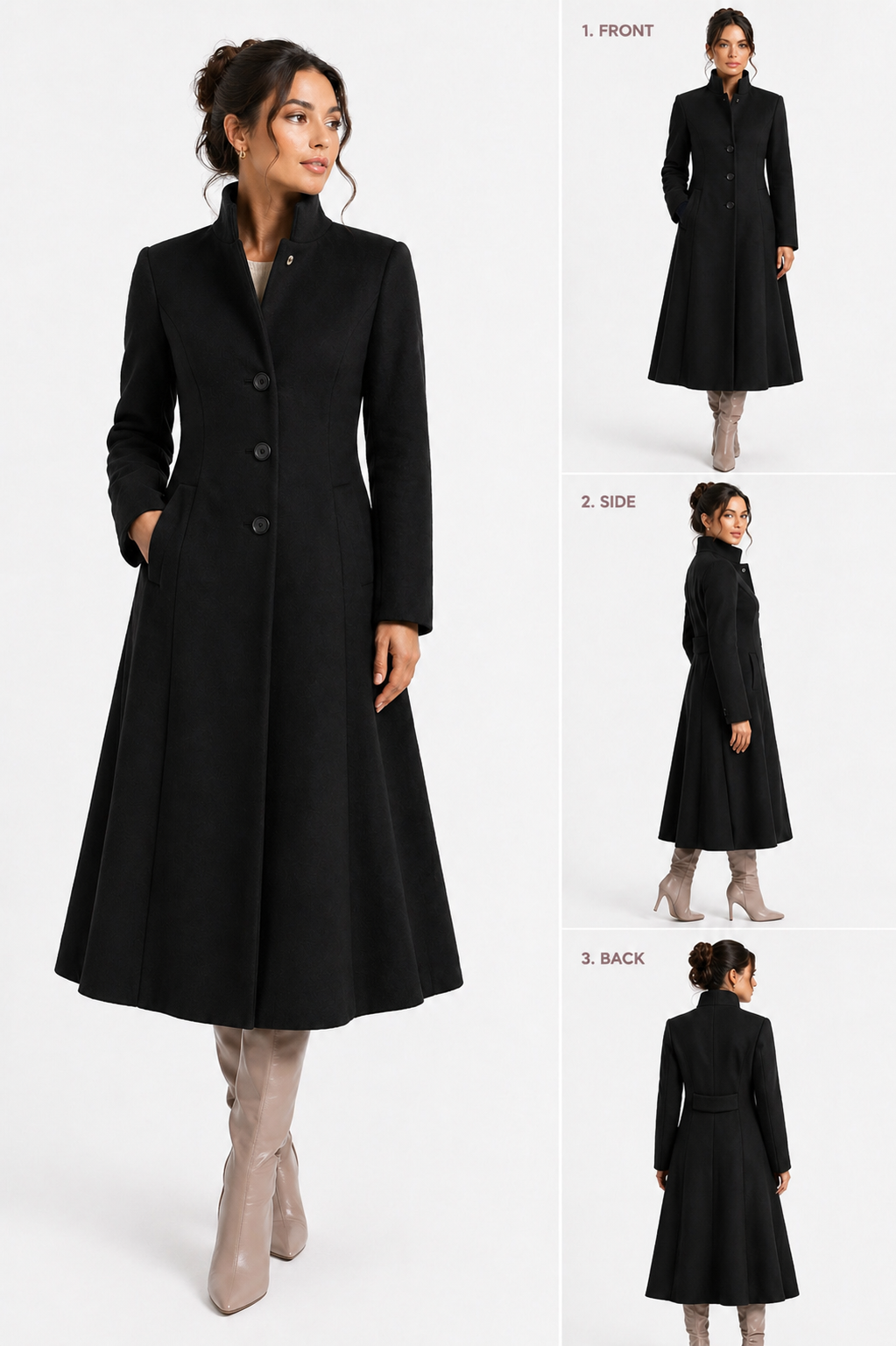Luxury Black Alpaca Coat