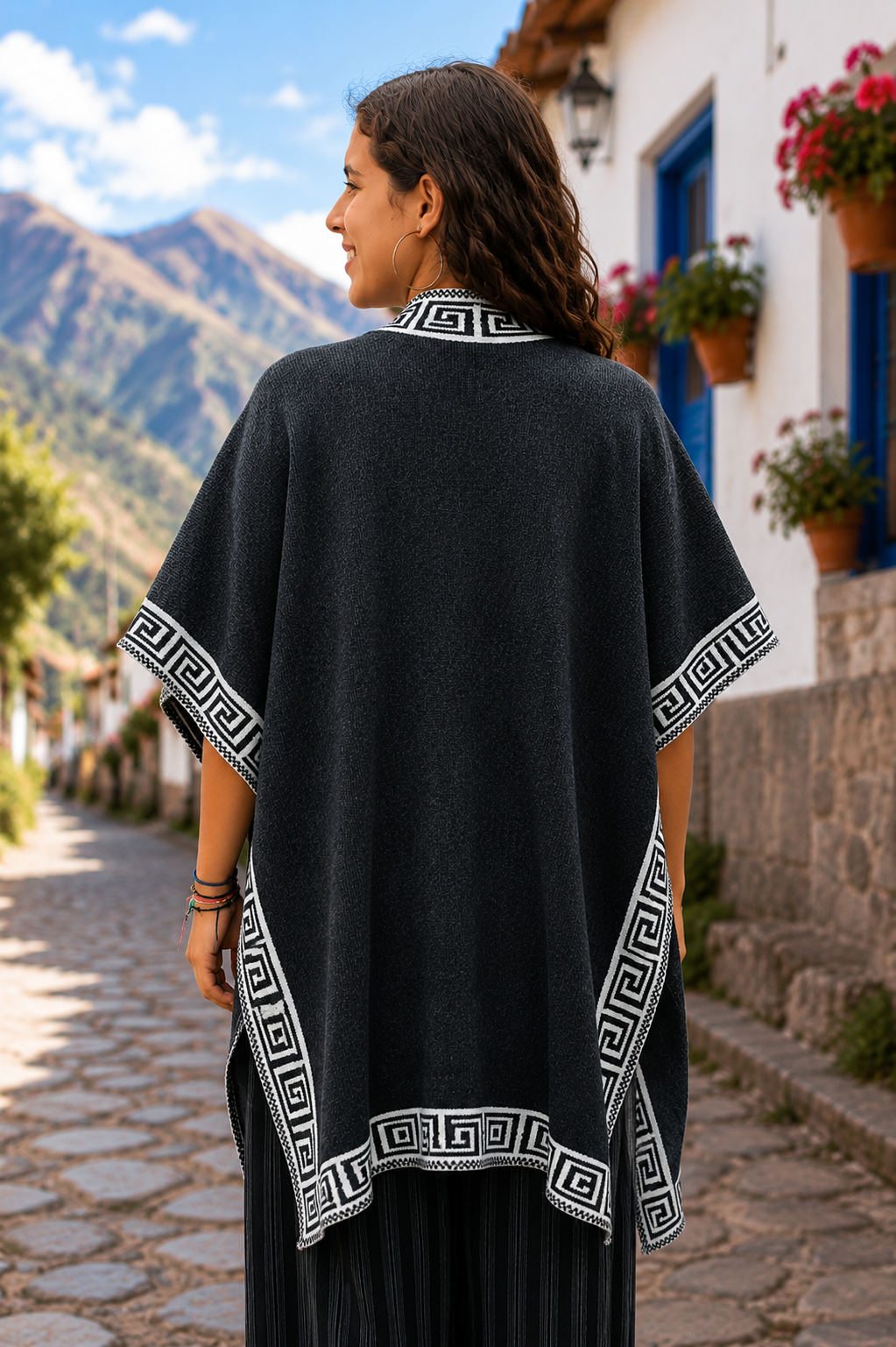 Solid Color Alpaca Capes with Irish Pattern