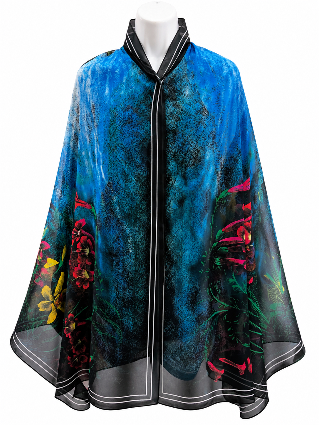 Midnight Bloom Machupicchu Silk Wrap.