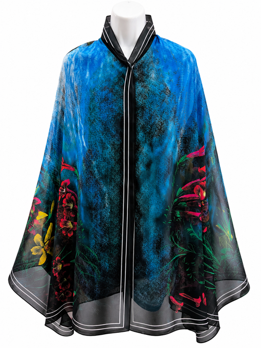 Midnight Bloom Machupicchu Silk Wrap.