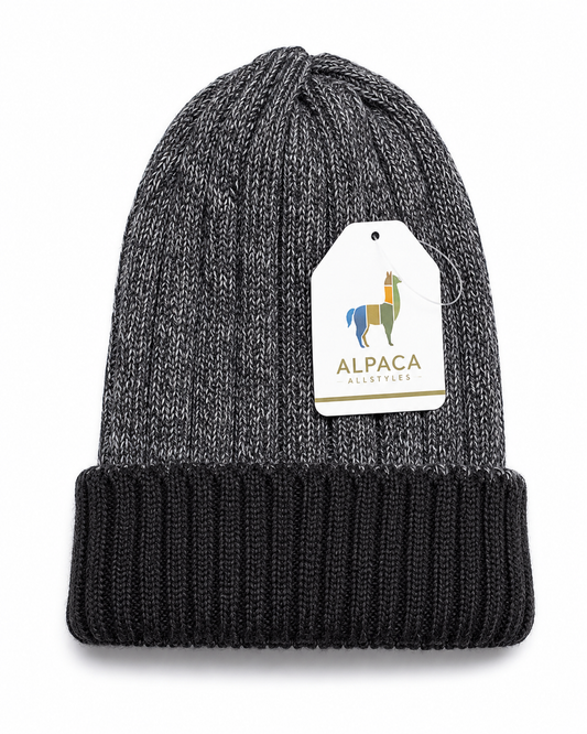 Andean Classic Alpaca Beanie – Two-Tone Winter Hat