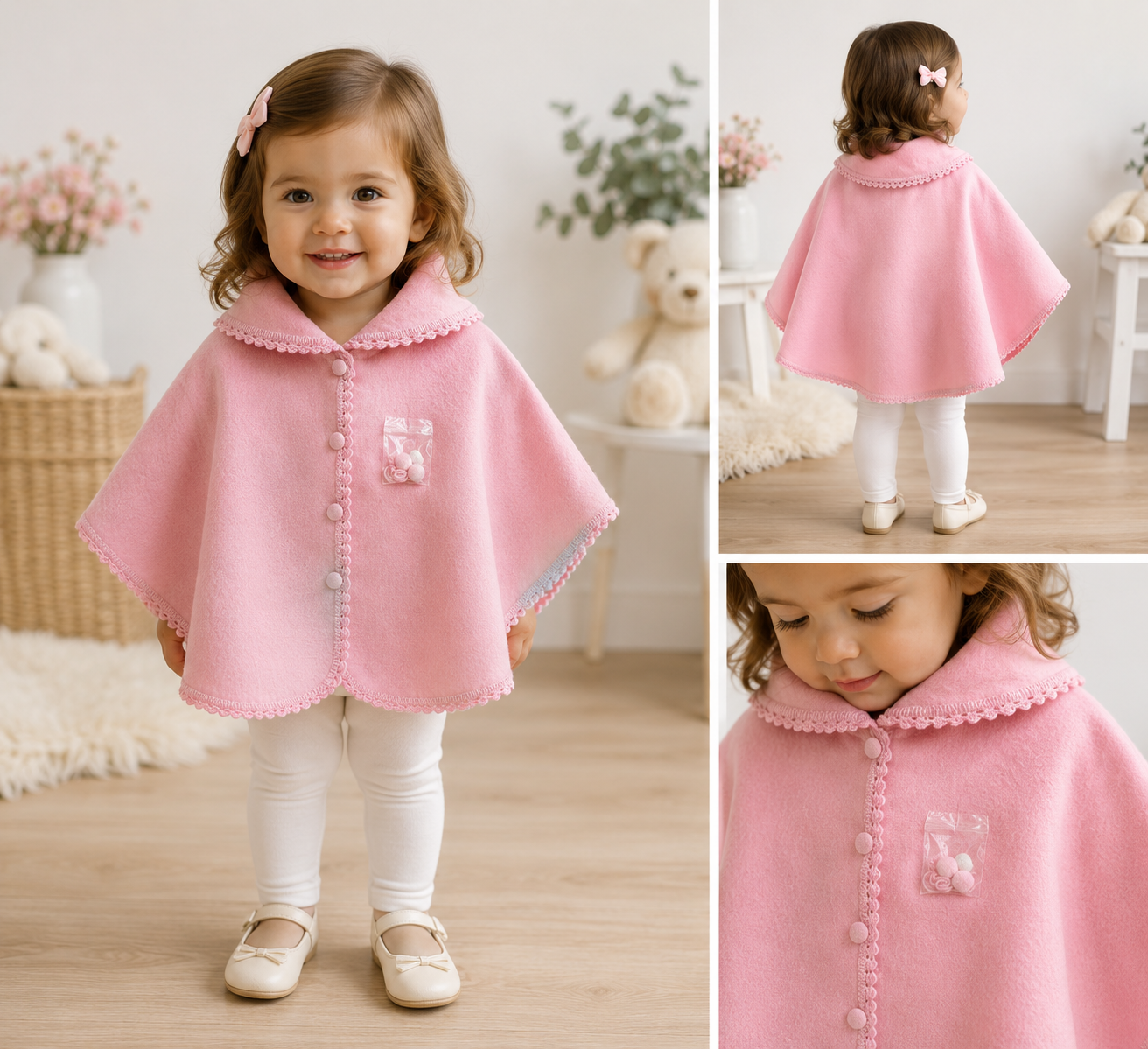 Little Andean Sky Alpaca Poncho – Children’s Soft Blue Cape