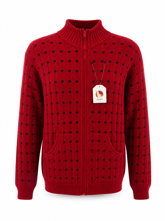 Alpaca Square Pattern Men Sweater