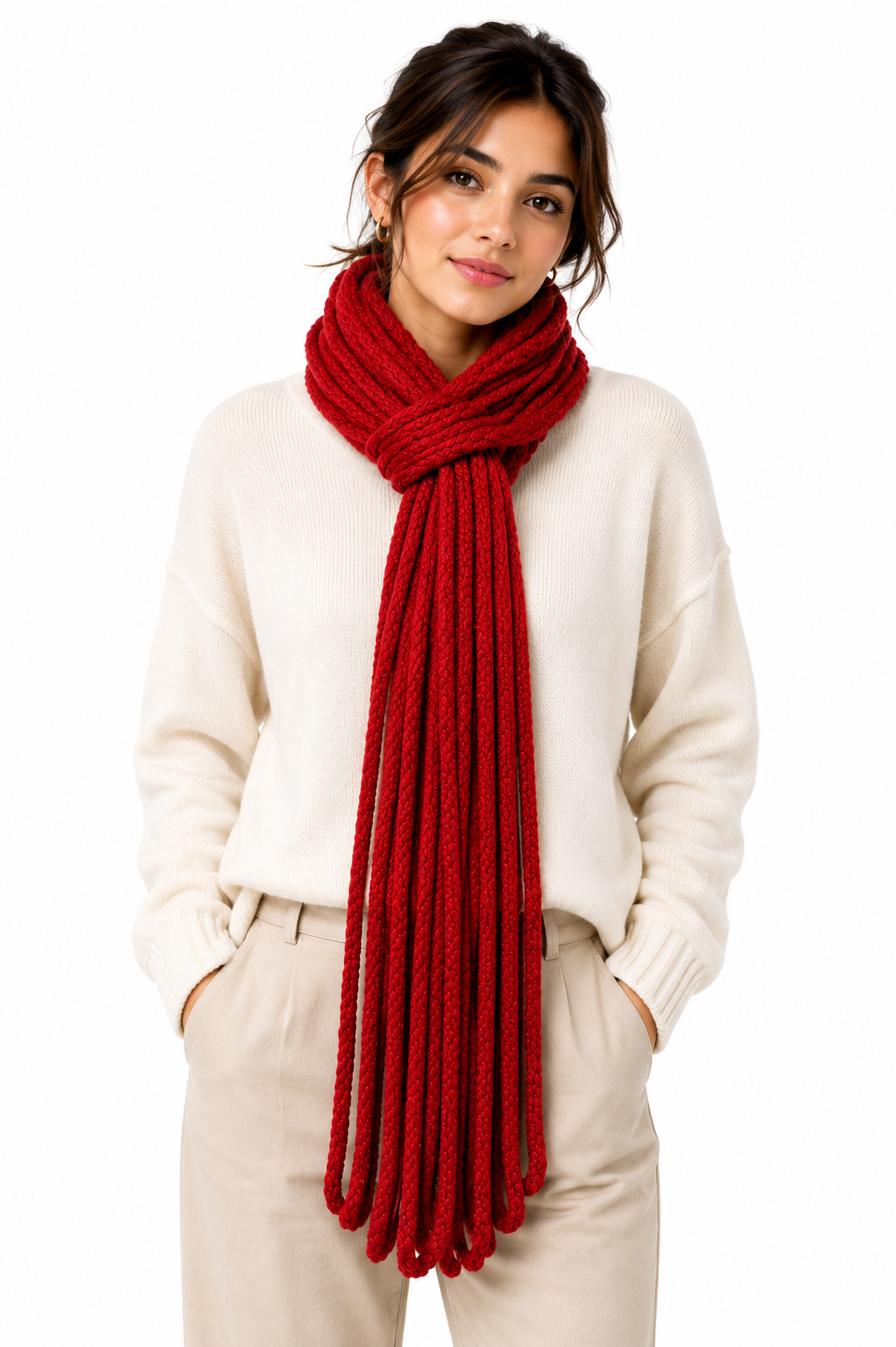 PRE-ORDER Handmade Red Baby Alpaca Scarf