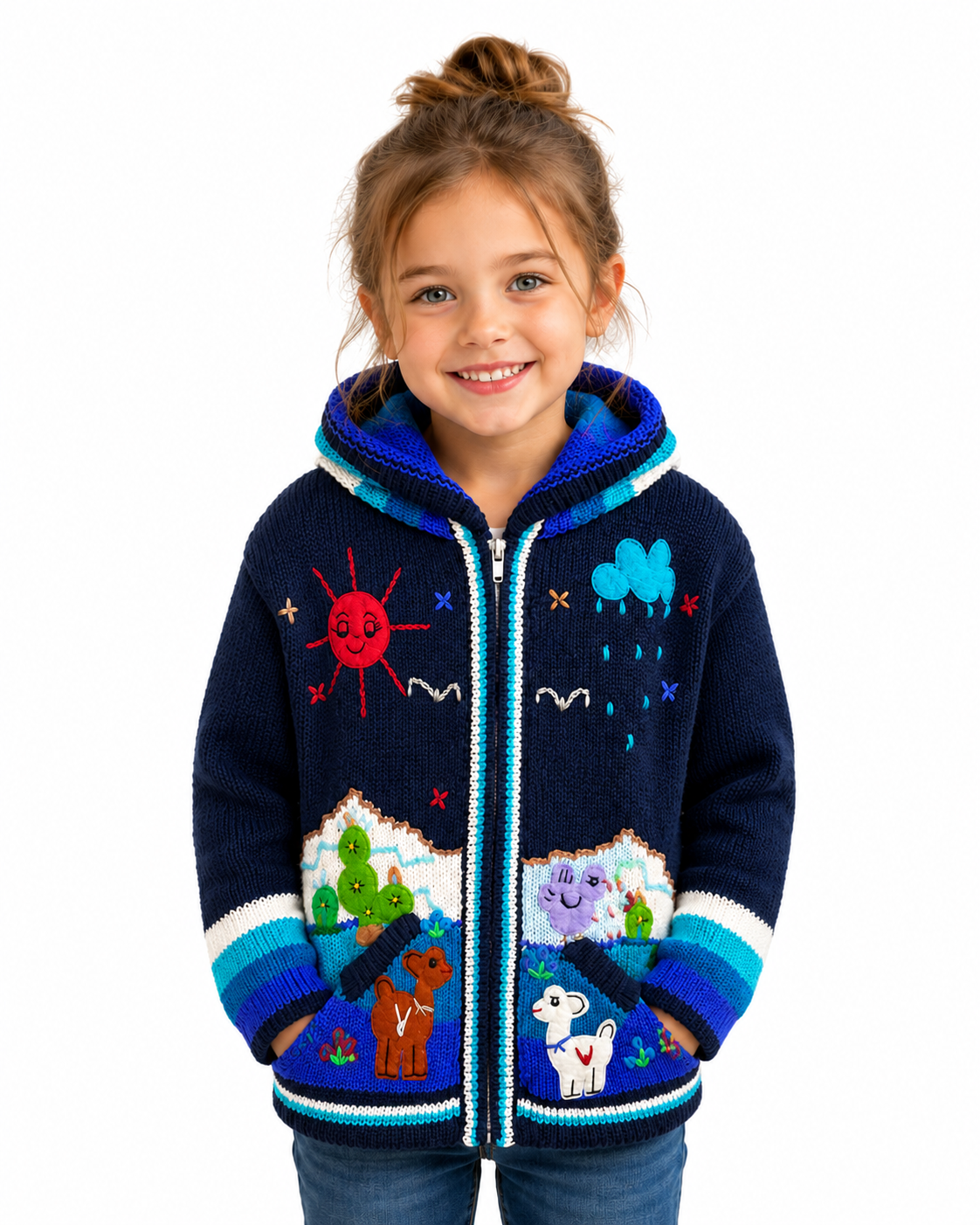 Andean Adventure Kids Hoodie - Blue moon