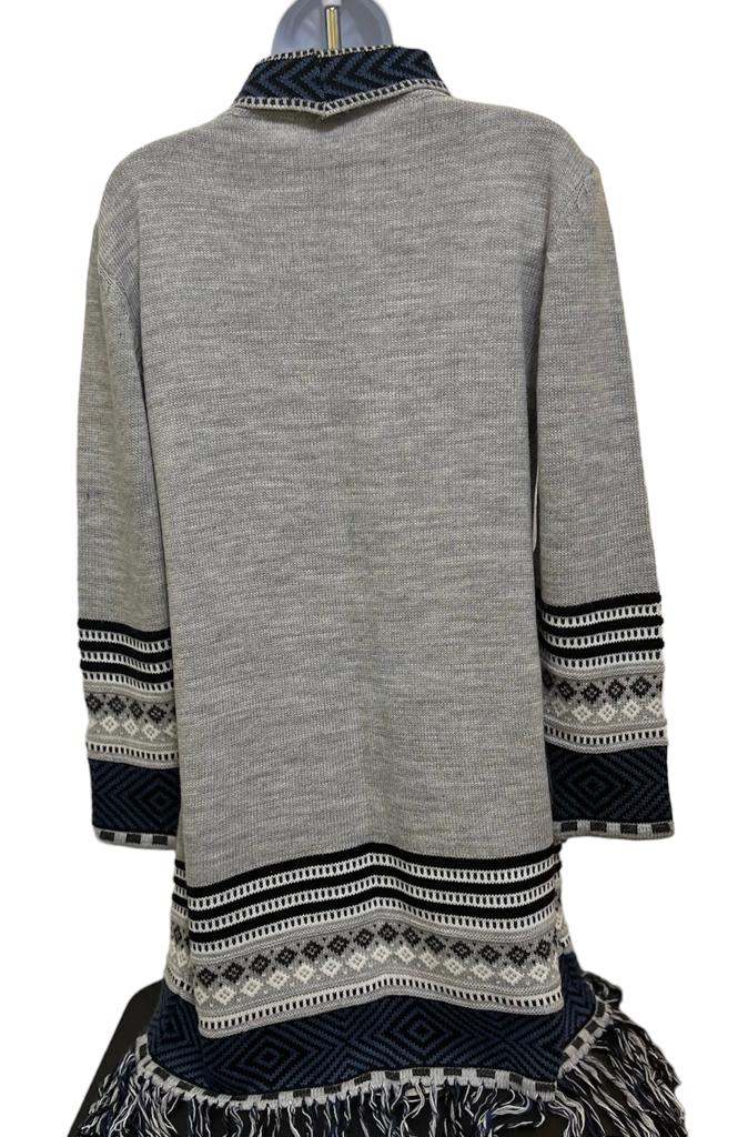 Long Gray Alpaca open front Cardigan Sweater
