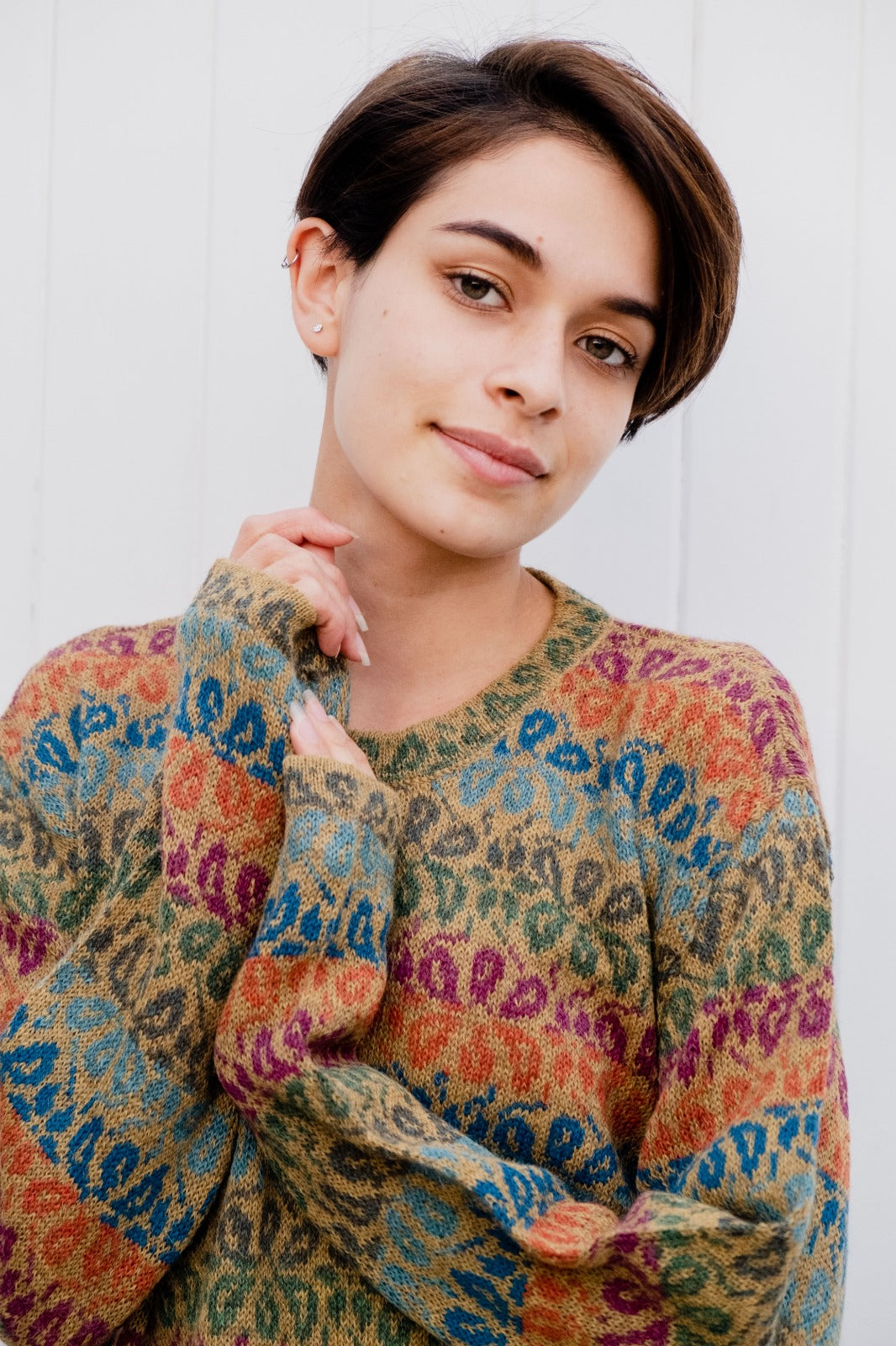 Flowers Pattern Woman Sweater.