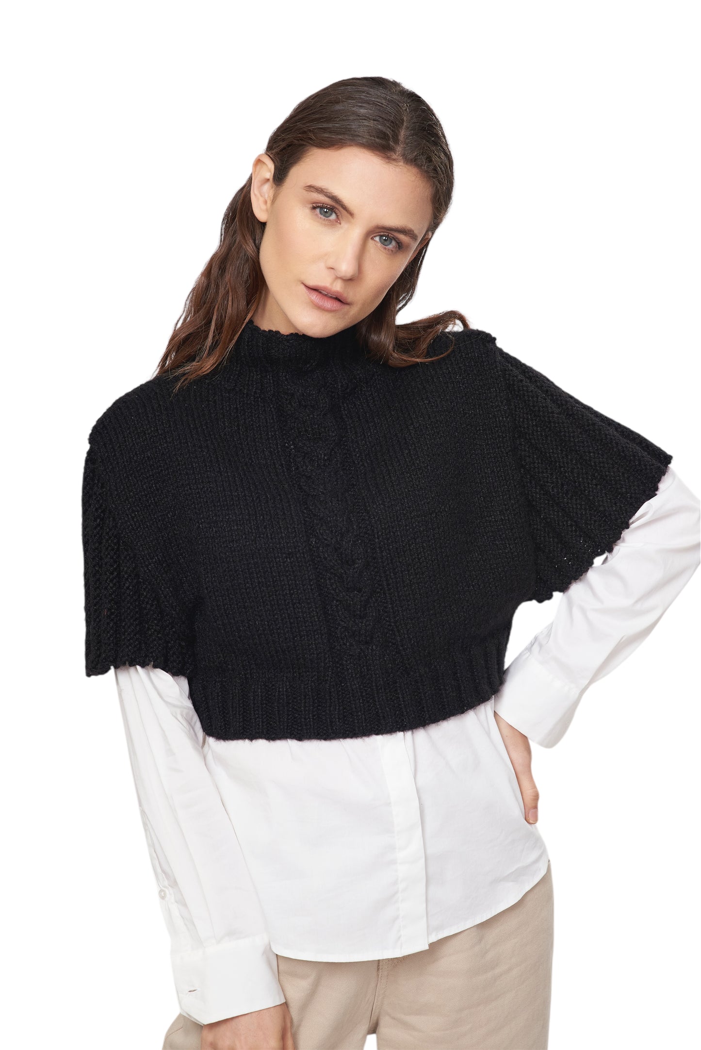 Black Baby Alpaca 1/2 Top