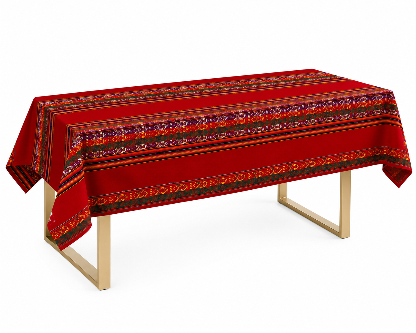Andean Heritage Peruvian Tablecloth – Crimson Red