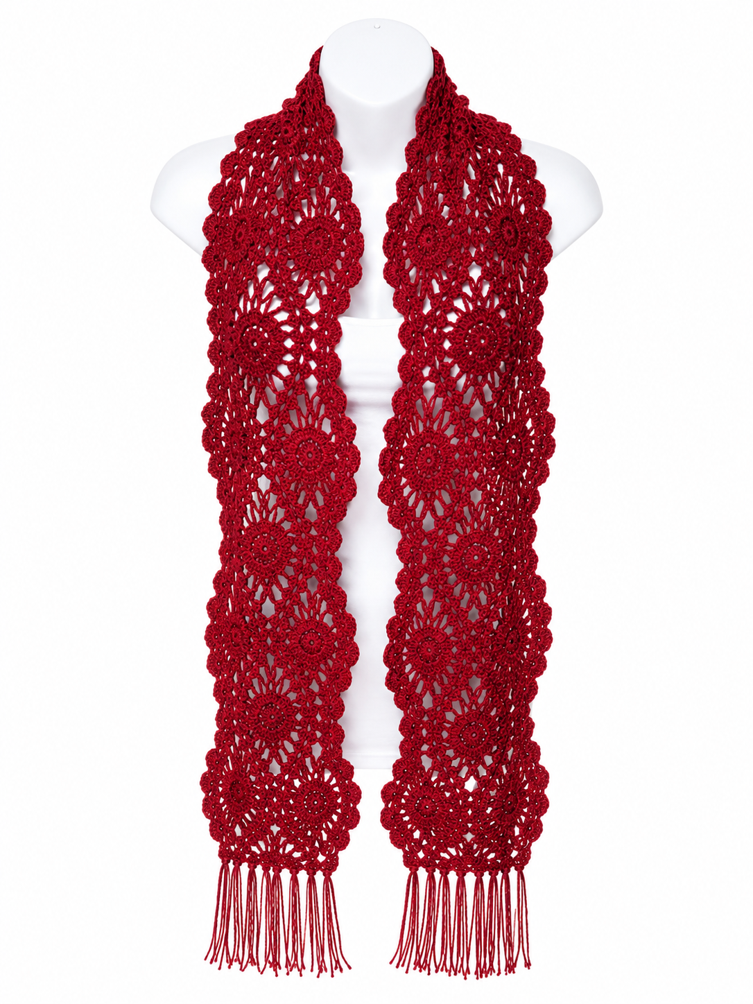 PRE-ORDER Red Handmade Baby Alpaca Crochet Scarf