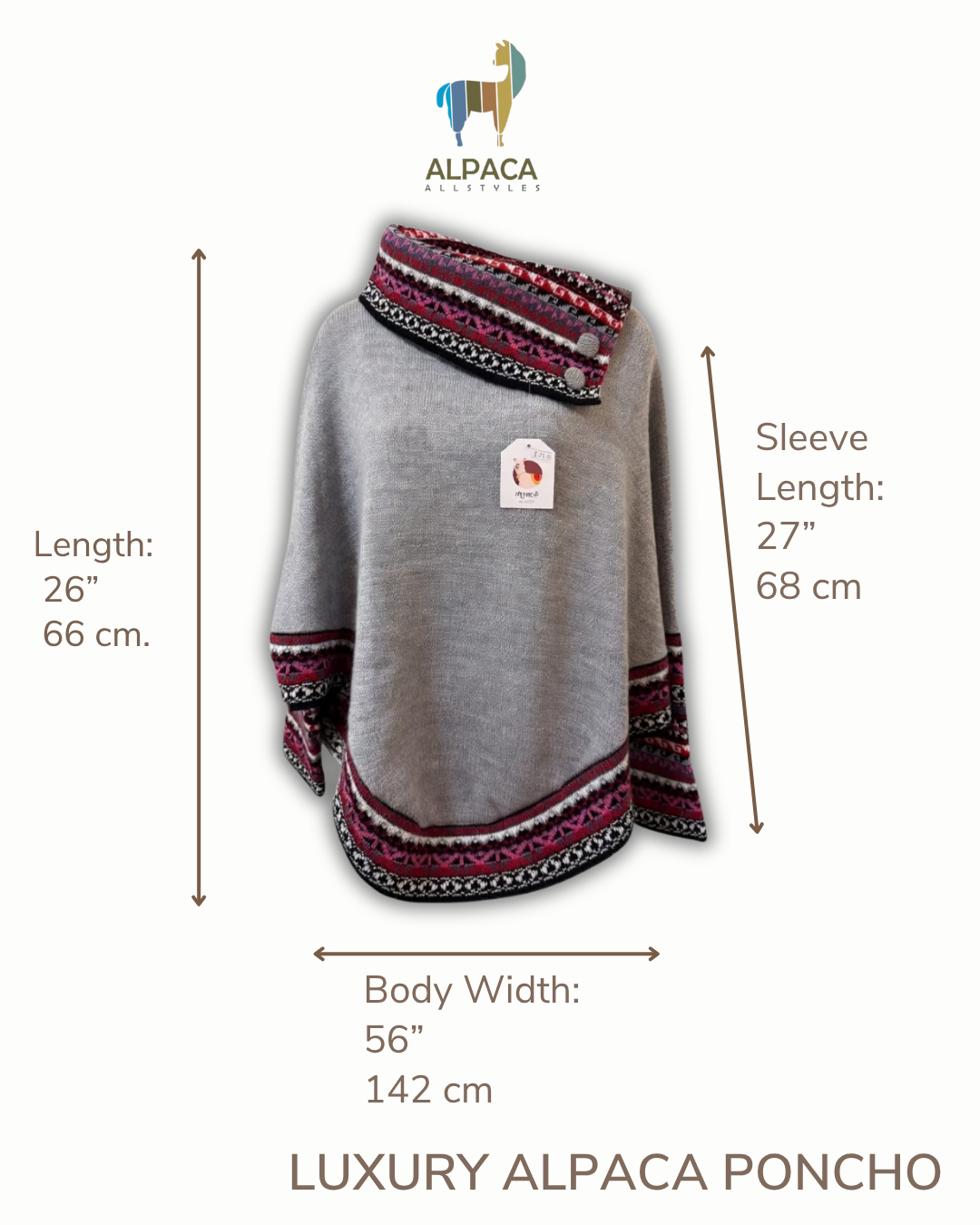 Grace Alpaca Ruana Poncho