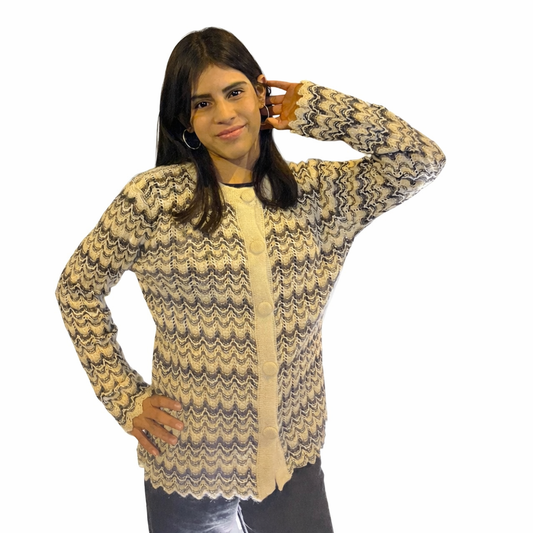Limited Edition Zigzag Pattern Alpaca Sweater