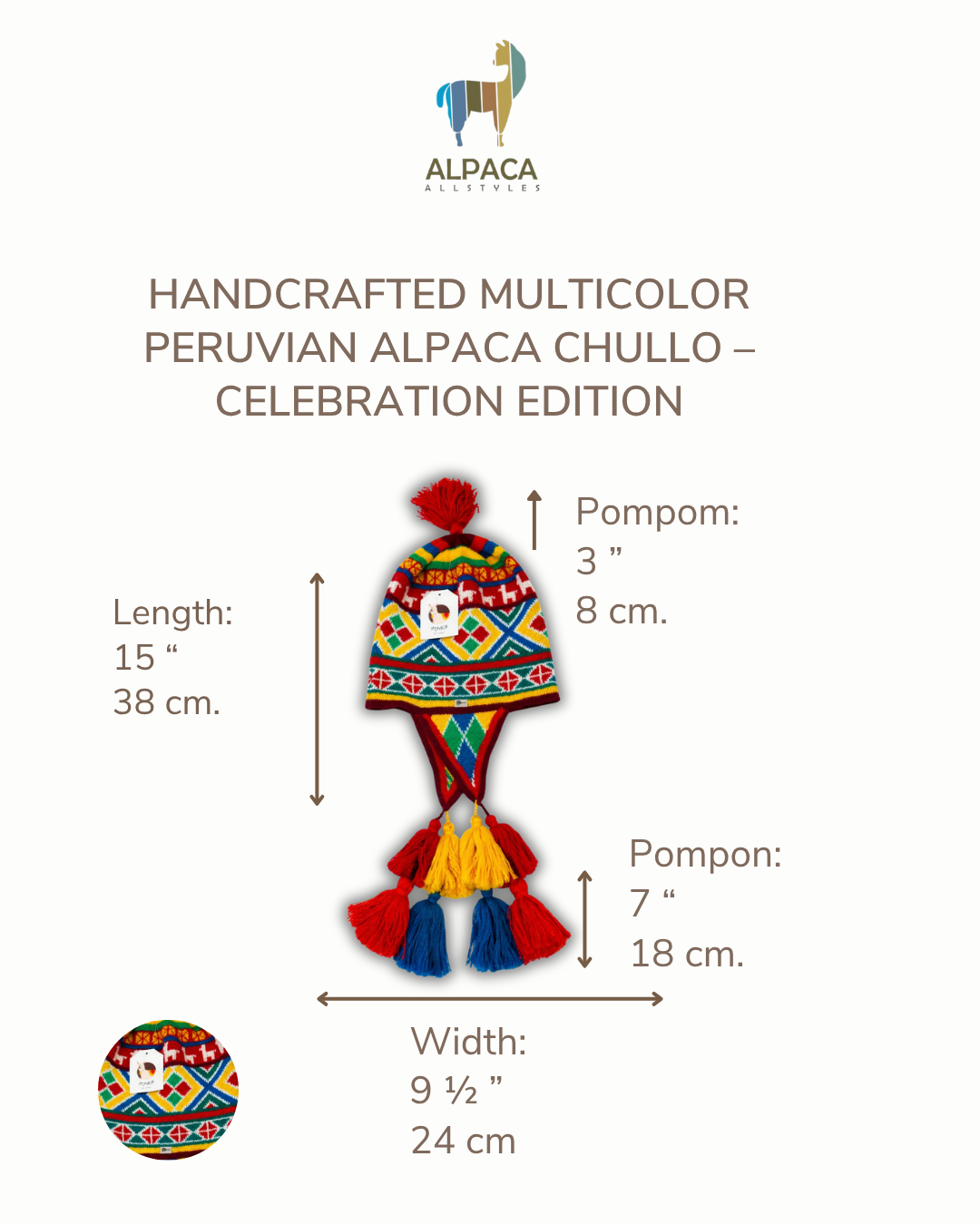 Handcrafted Chullo Hat Celebration Edition.
