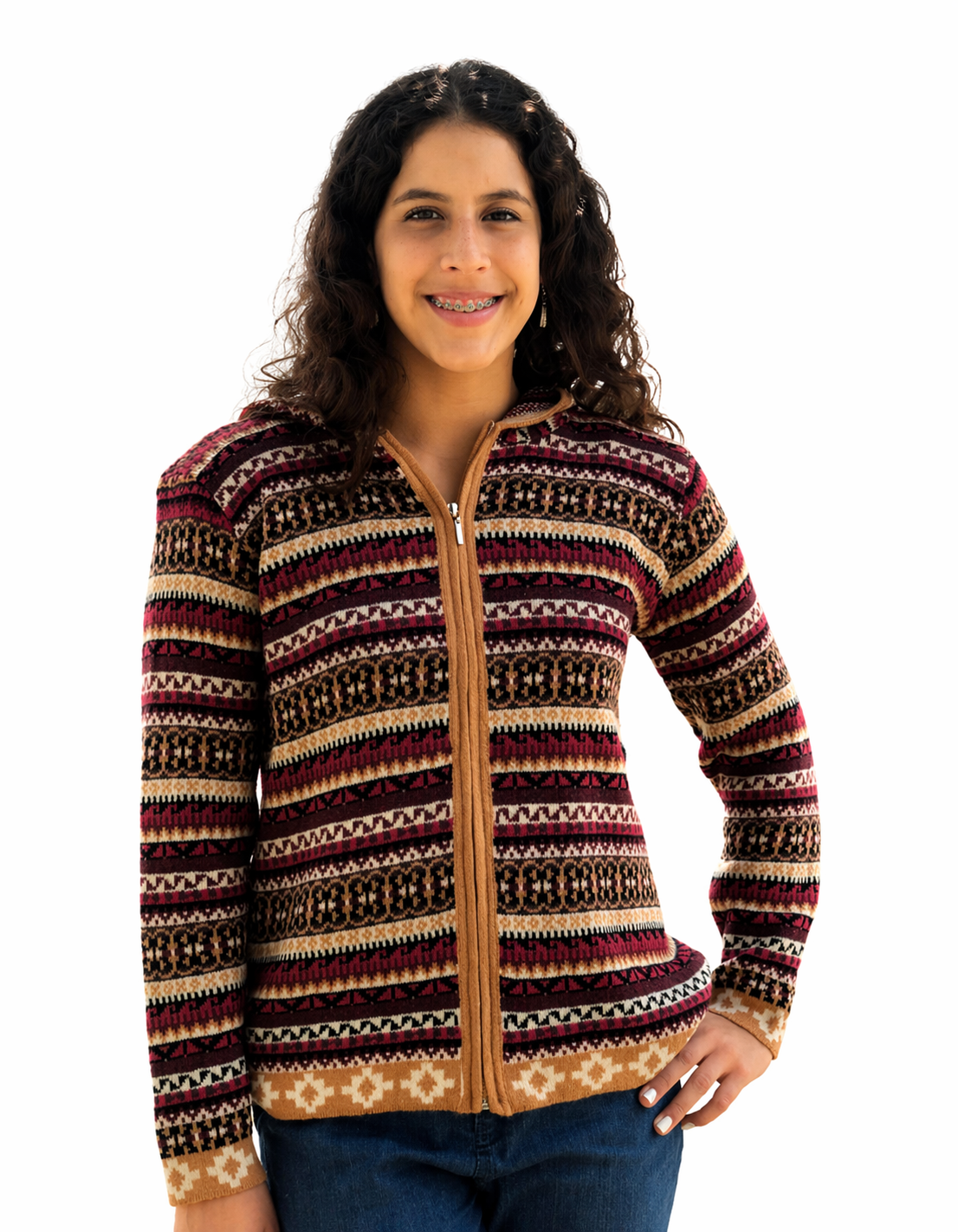 Andean Sunset Alpaca Zip Sweater