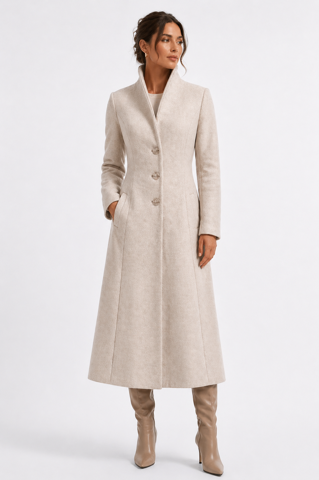 Luxury Beige Alpaca Coat