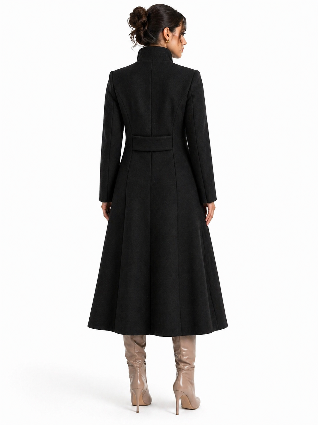 Luxury Black Alpaca Coat