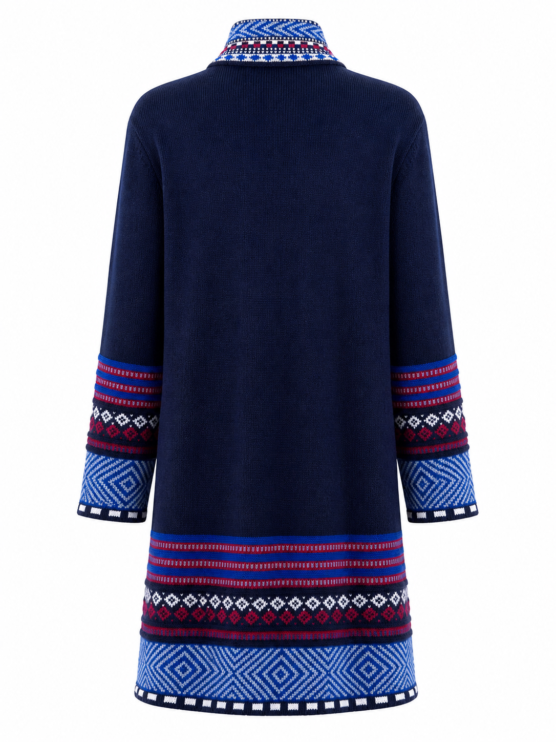 Andean Long Alpaca Cardigan – Navy Blue
