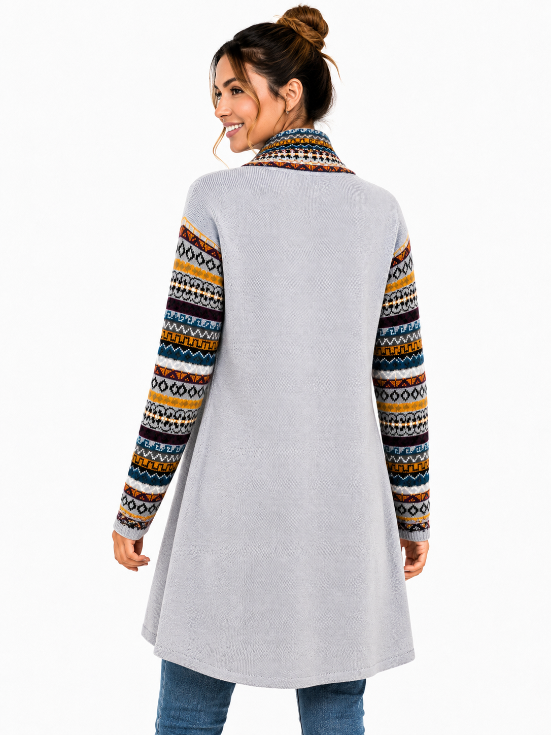 Midnight Inca Alpaca Cardigan Gray