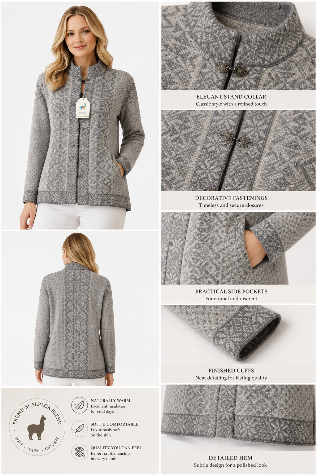 Nordic Silver Alpaca Cardigan