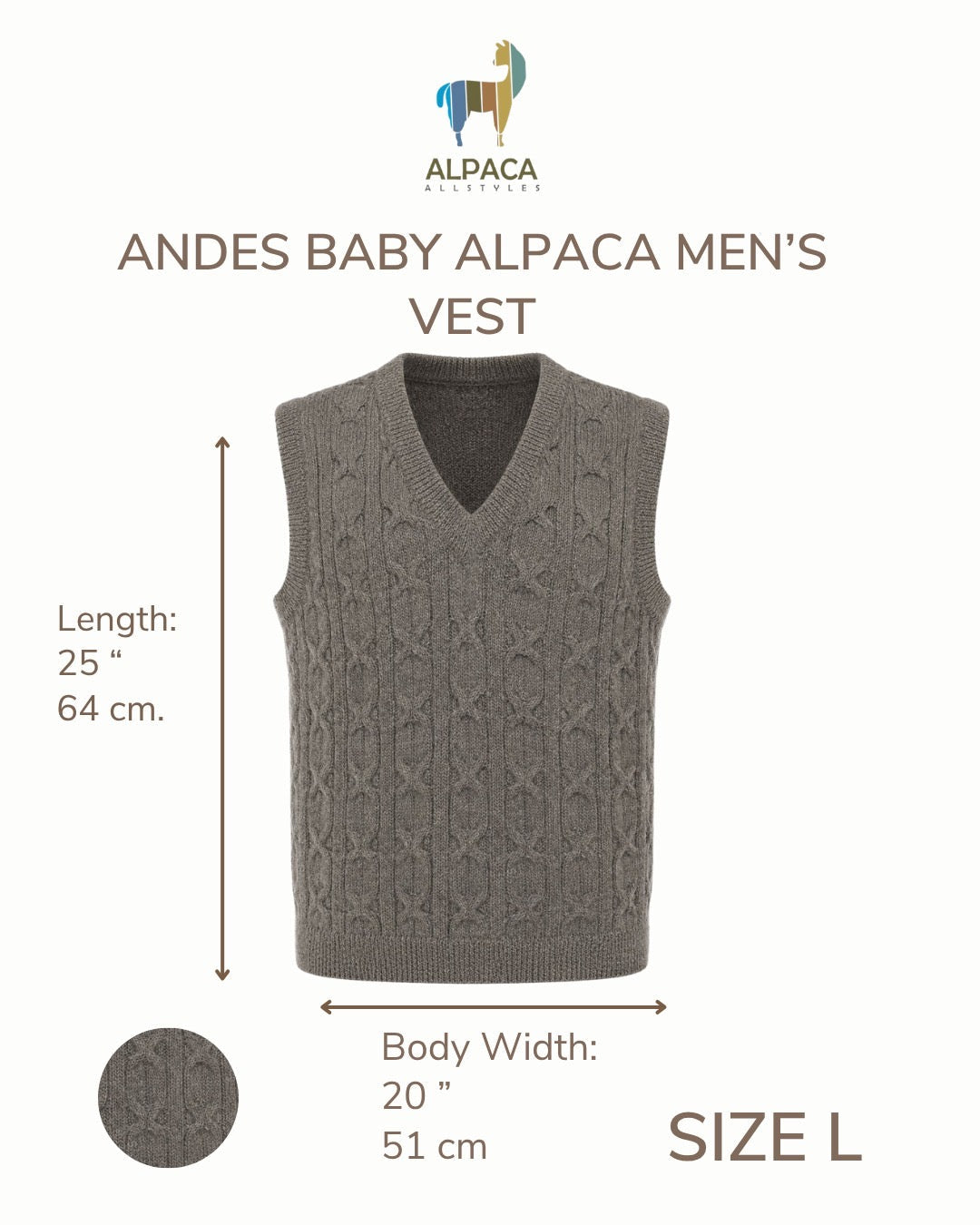 Andes Baby Alpaca Men’s Vest.