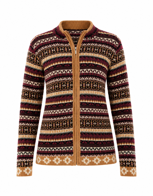 Andean Sunset Alpaca Zip Sweater
