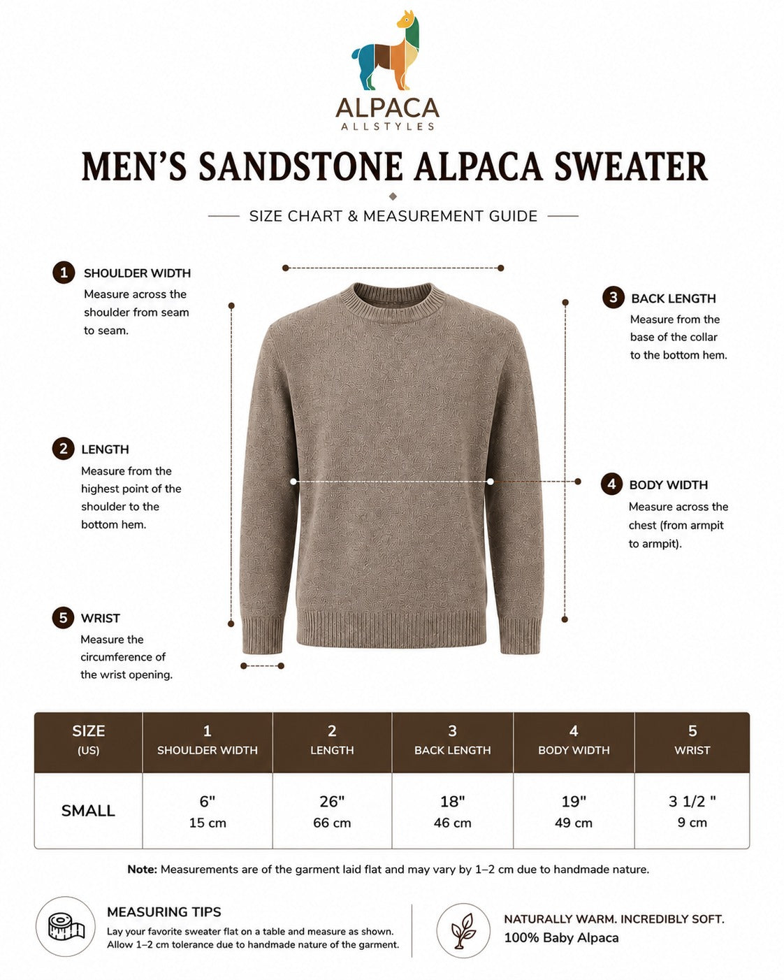 Men’s sandstone alpaca sweater