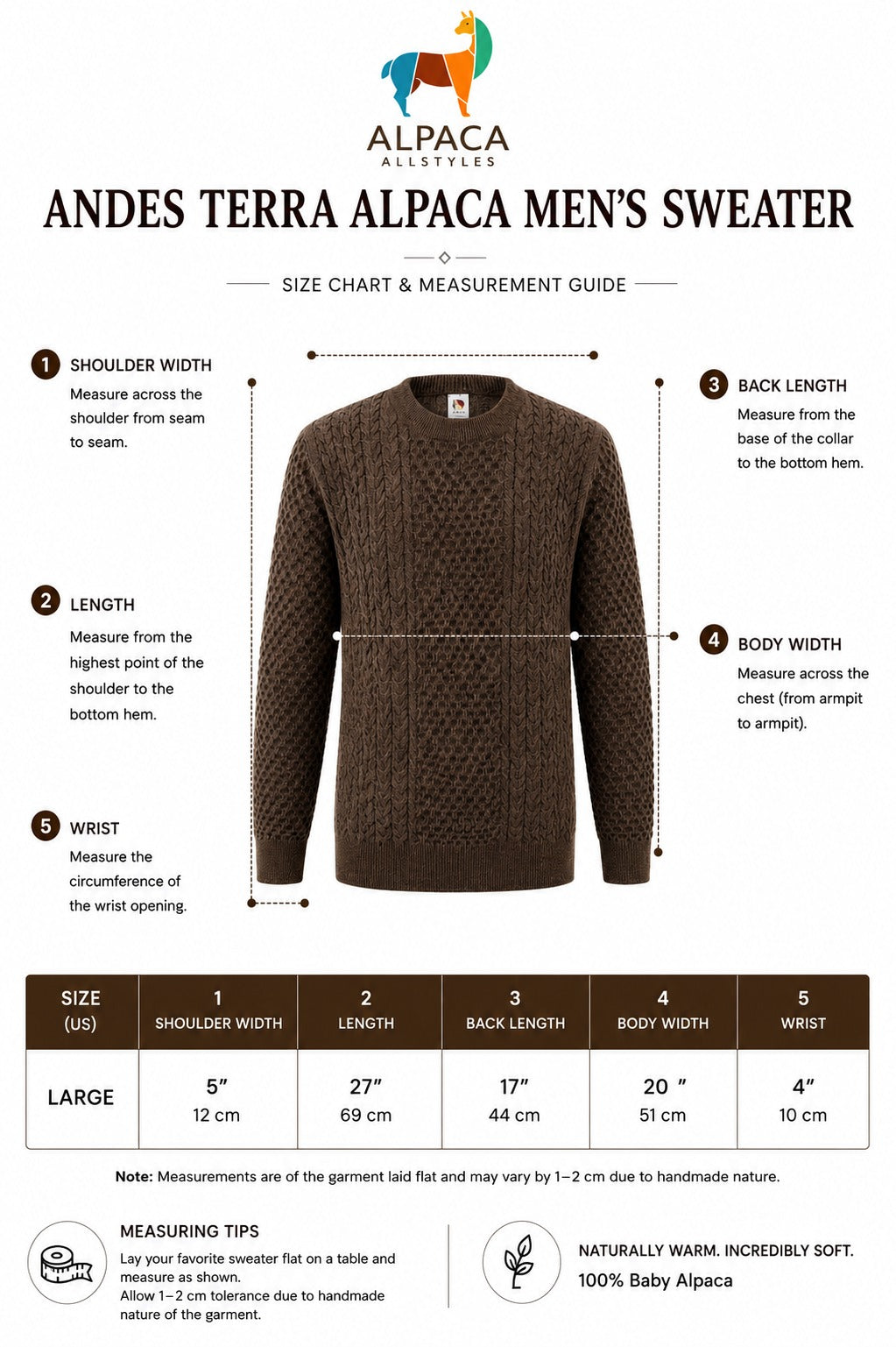 Andes Terra Alpaca Men’s Sweater