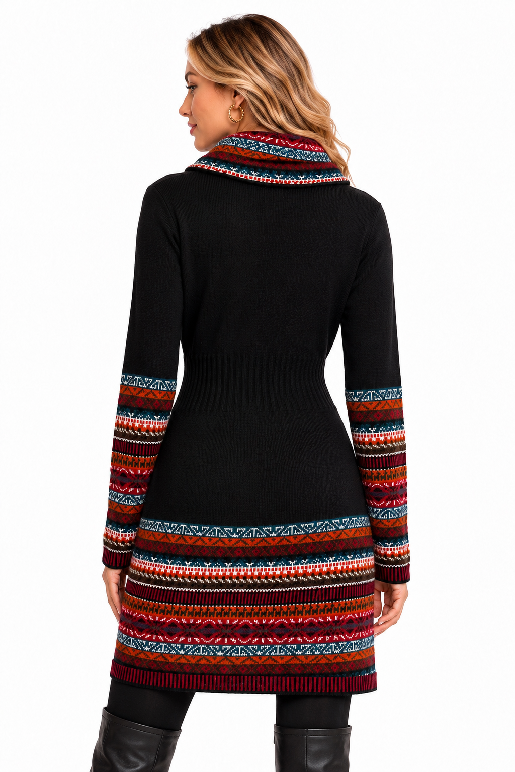 Andean Midnight Alpaca Cowl Neck Dress