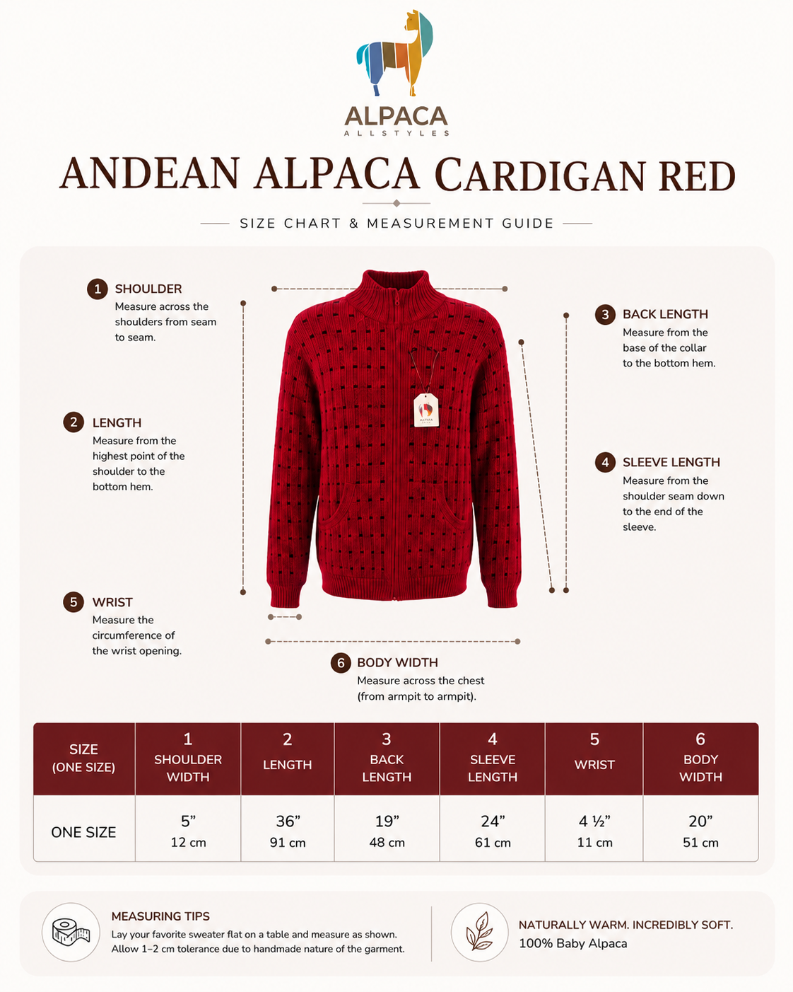 Men’s Crimson Andes Alpaca Cardigan