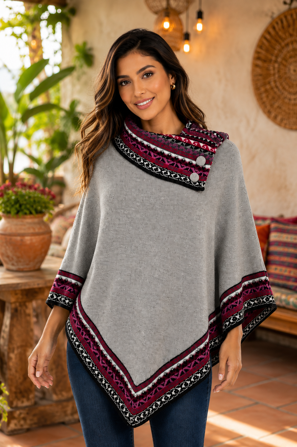 Grace Alpaca Ruana Poncho