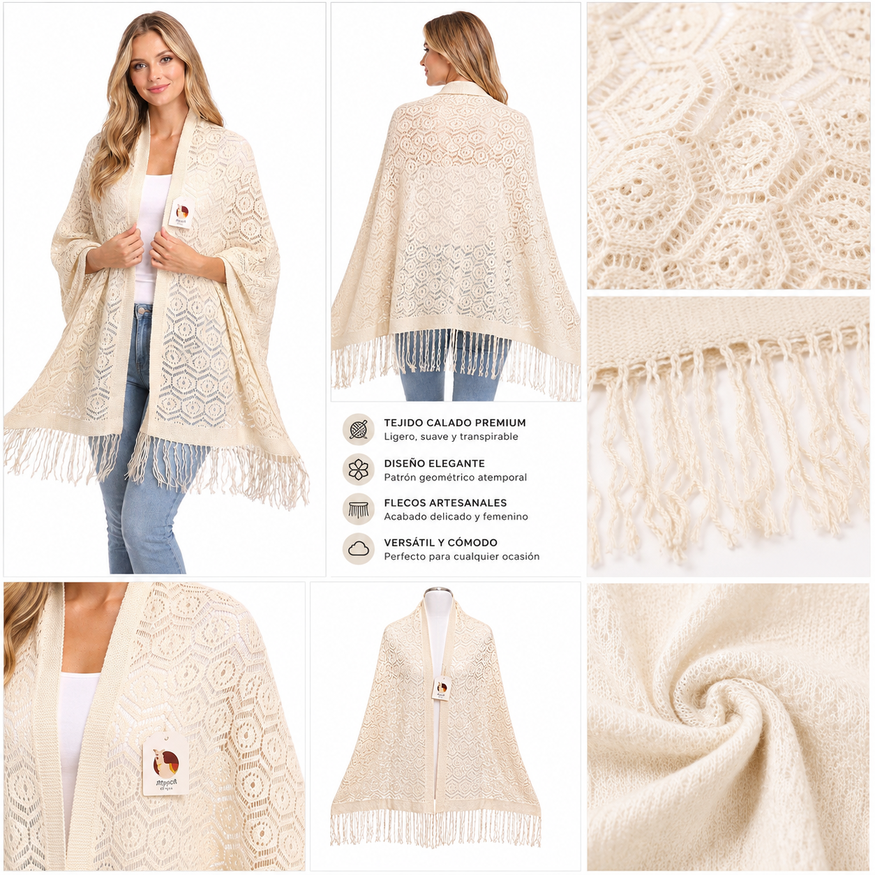 Ivory Grace Alpaca Shawl